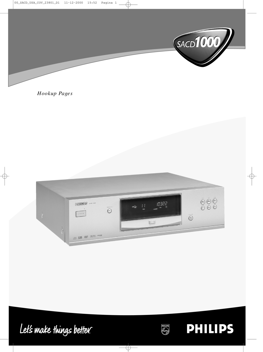 Philips SACD-1000 manual SACD USA COV 23801 D1 11-12-200015 52 Pagina 