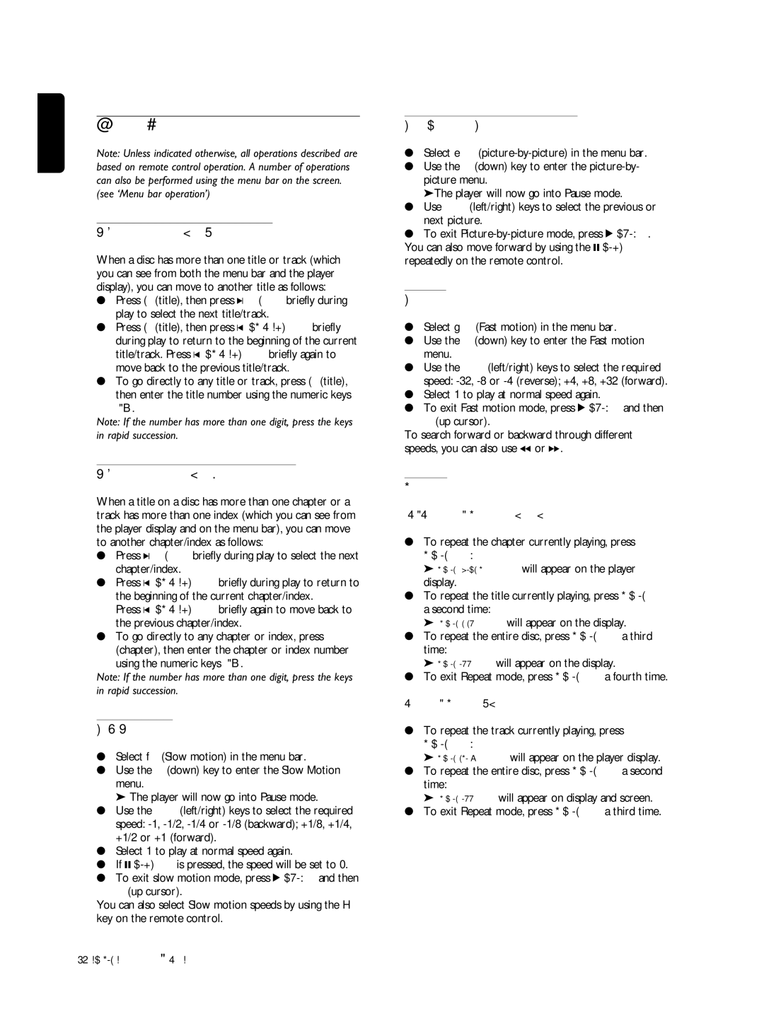 Philips SACD1000 manual General features 