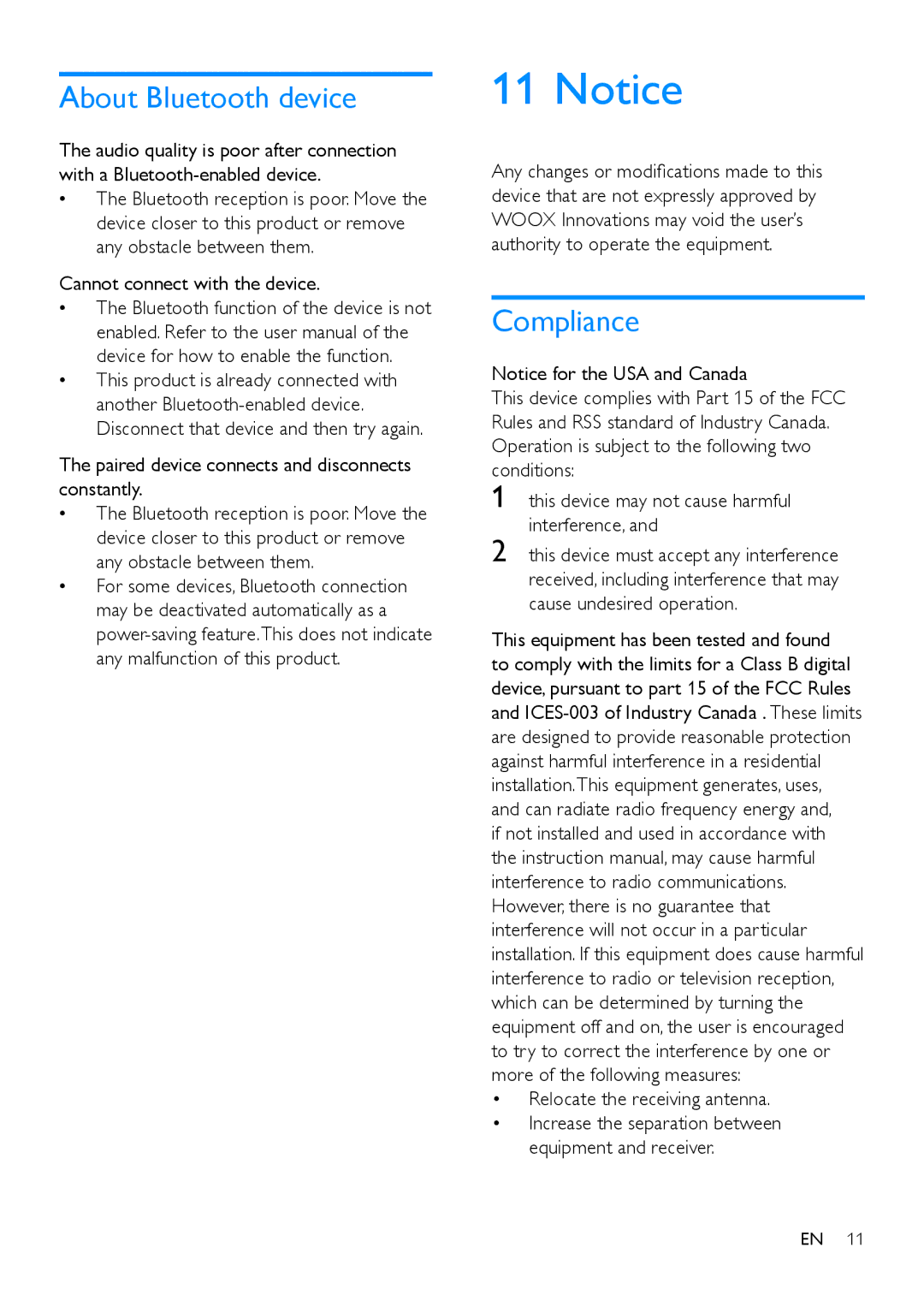 Philips SB170 user manual About Bluetooth device, Compliance 