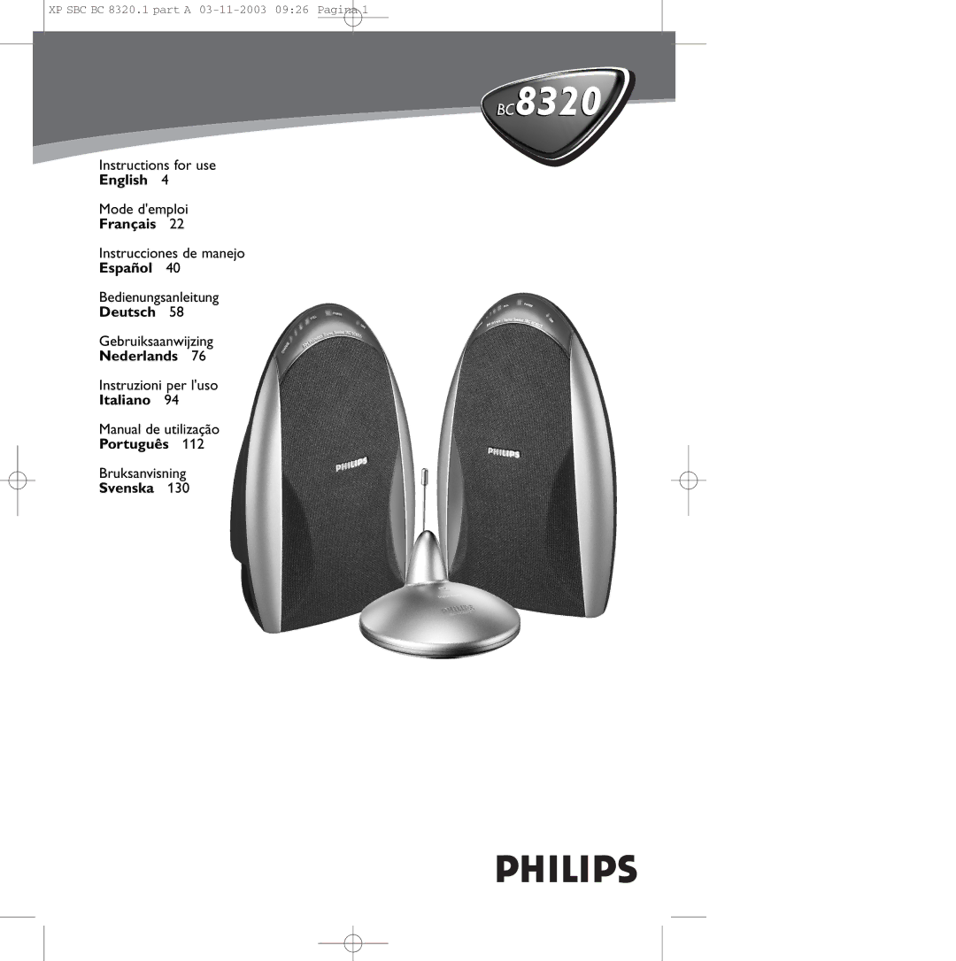 Philips SBC BC8320 manual 