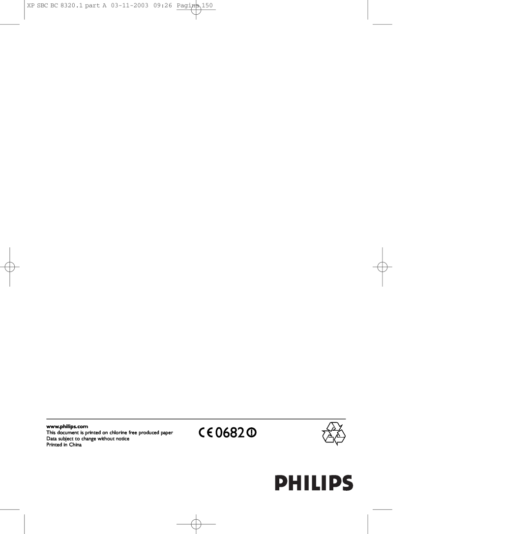 Philips SBC BC8320 manual XP SBC BC 8320.1 part A 03-11-200309 26 Pagina 