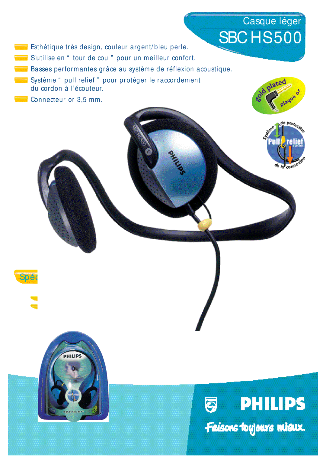 Philips SBC HS500 manual Sbchs 