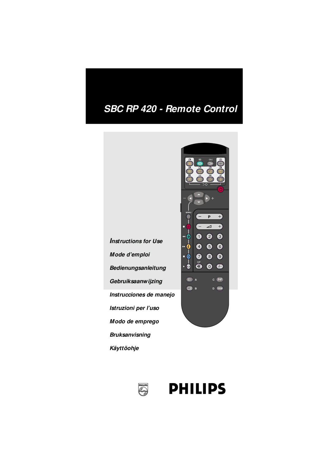 Philips manual SBC RP 420 Remote Control 