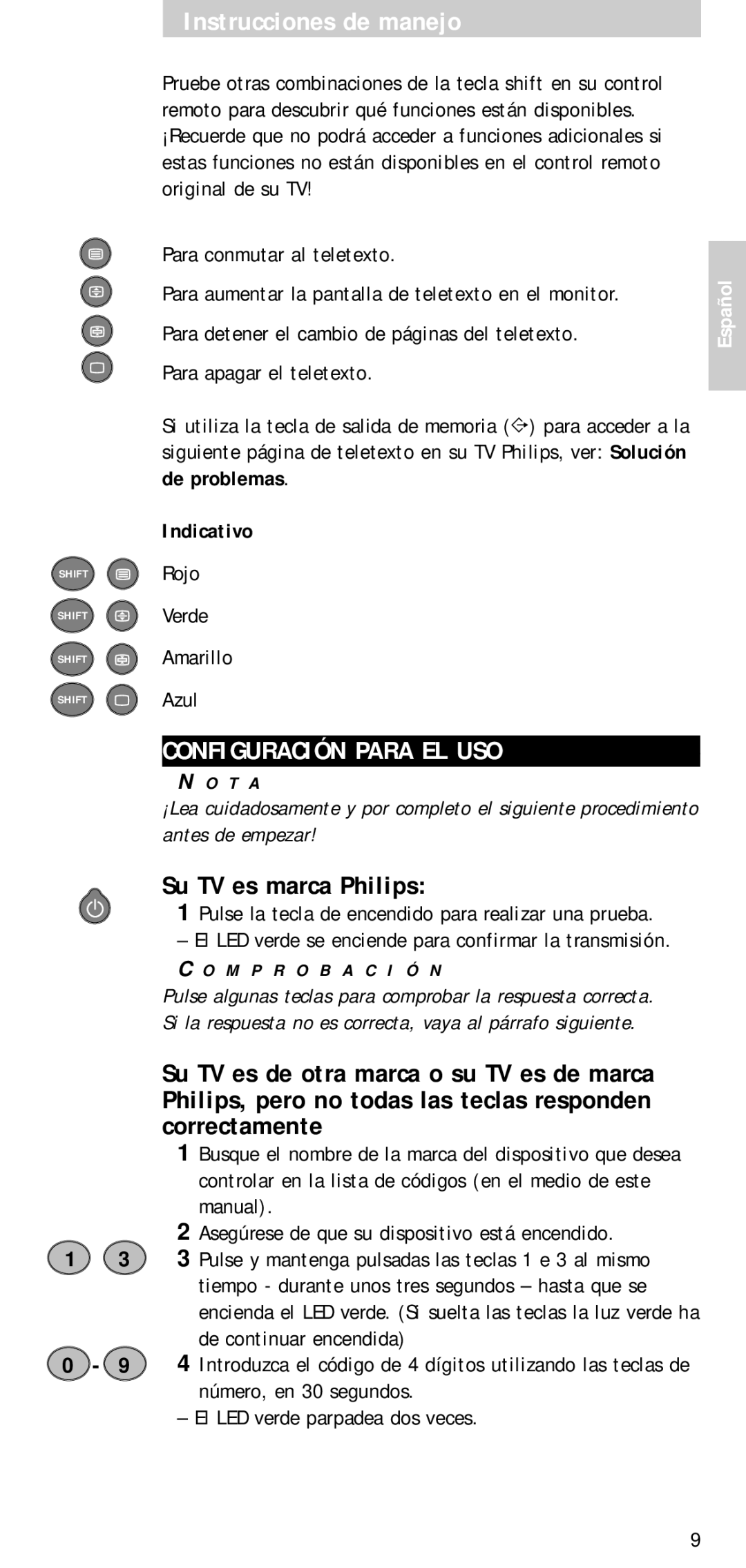 Philips SBC RU 510 Configuración Para EL USO, Su TV es marca Philips, Para aumentar la pantalla de teletexto en el monitor 