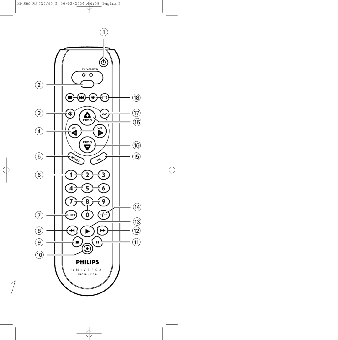 Philips SBC RU 520/00U manual I V E R S a L 