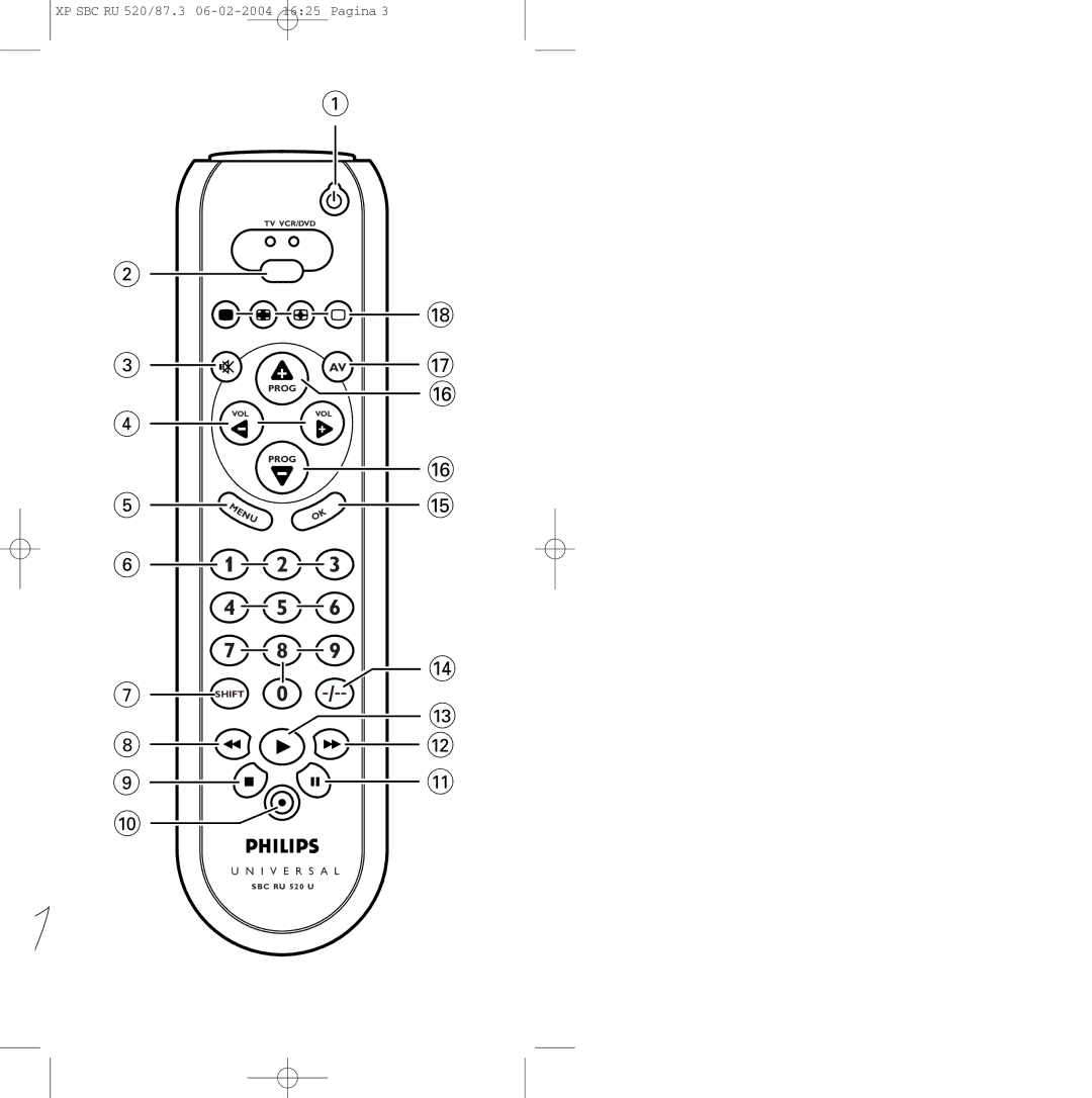 Philips SBC RU 520/87U manual I V E R S a L 