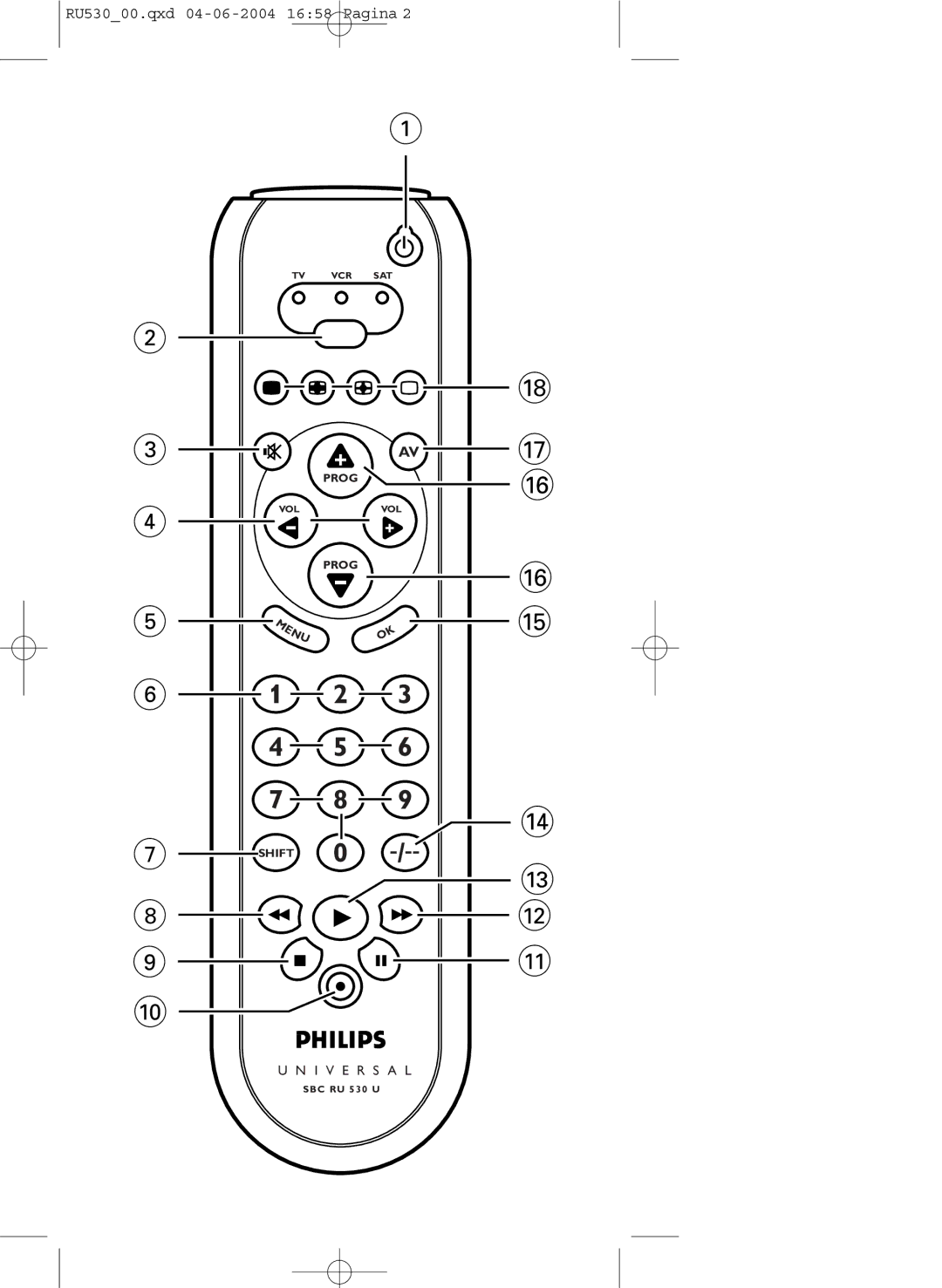 Philips SBC RU 530/00U manual I V E R S a L 