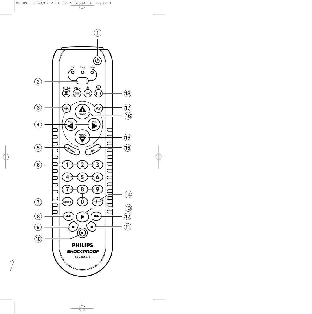 Philips SBC RU 538, SBC RU 87U manual Title Disc Prog 