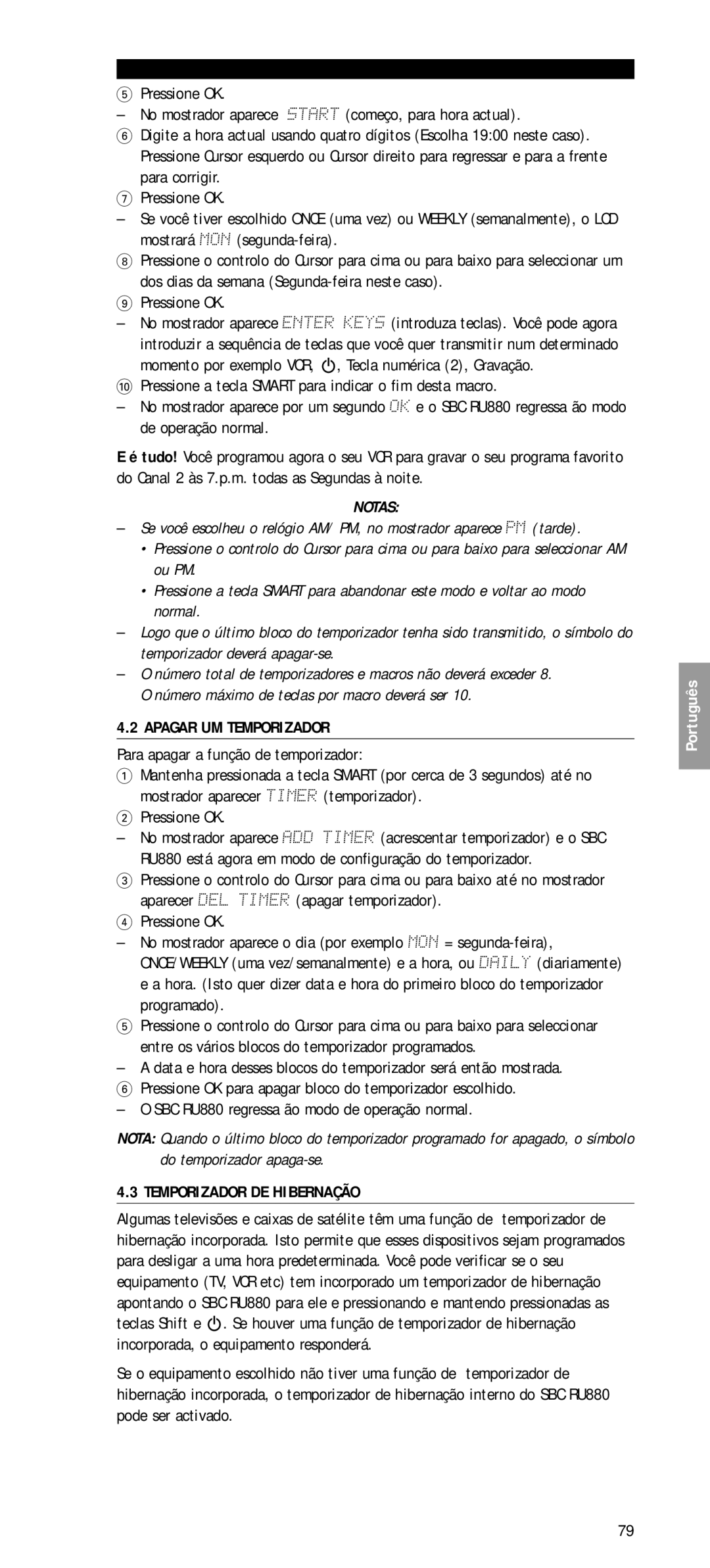 Philips SBC RU 880 manual Apagar UM Temporizador, Para apagar a função de temporizador, Temporizador DE Hibernação 