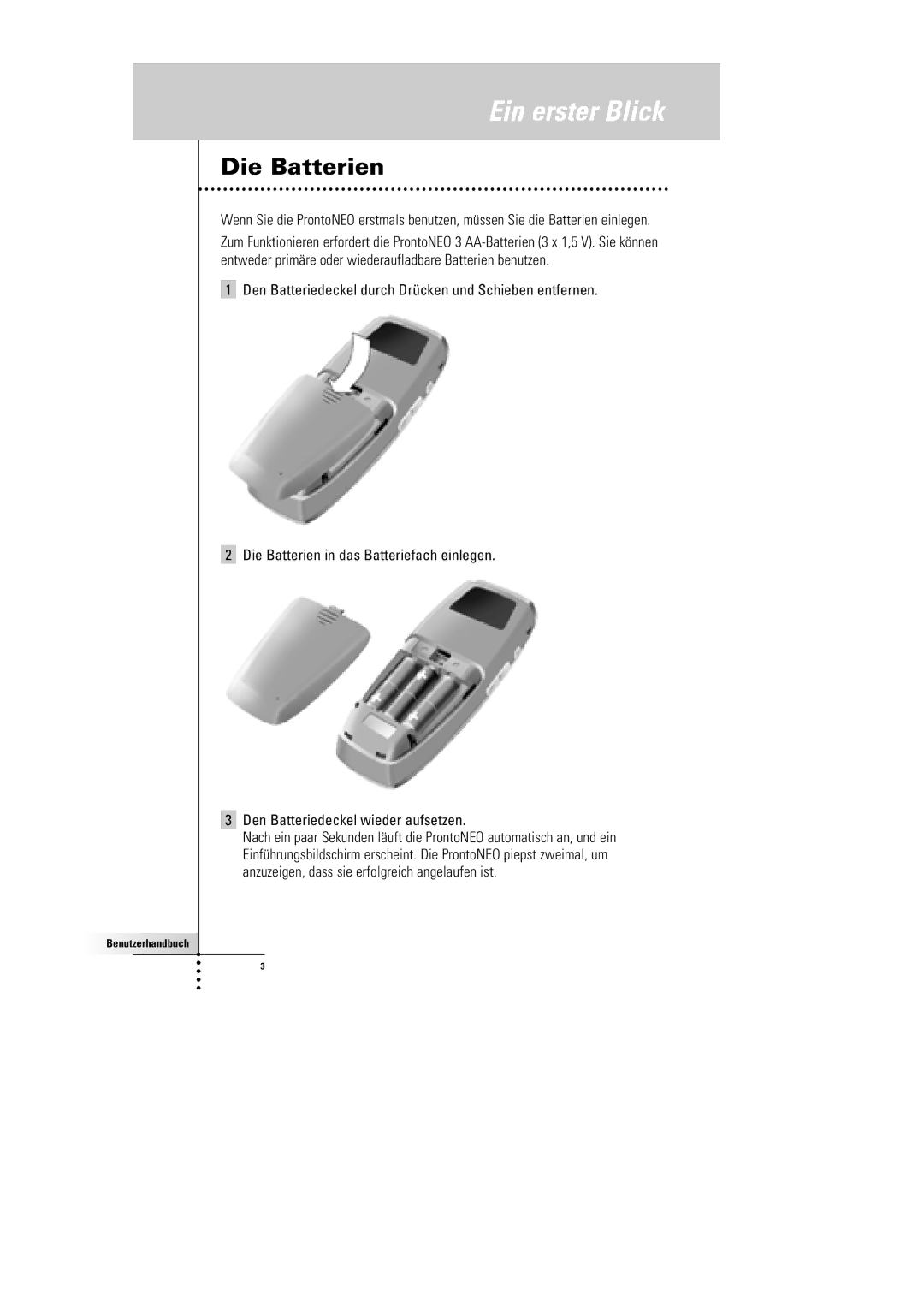 Philips SBC RU 930 manual Die Batterien 