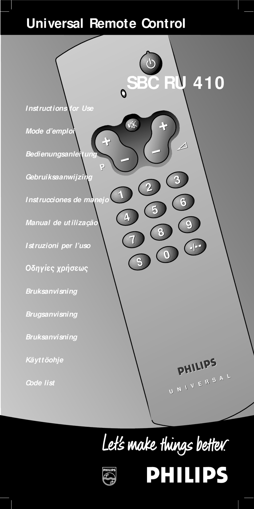 Philips SBC RU410 manual Universal Remote Control, Norsk 