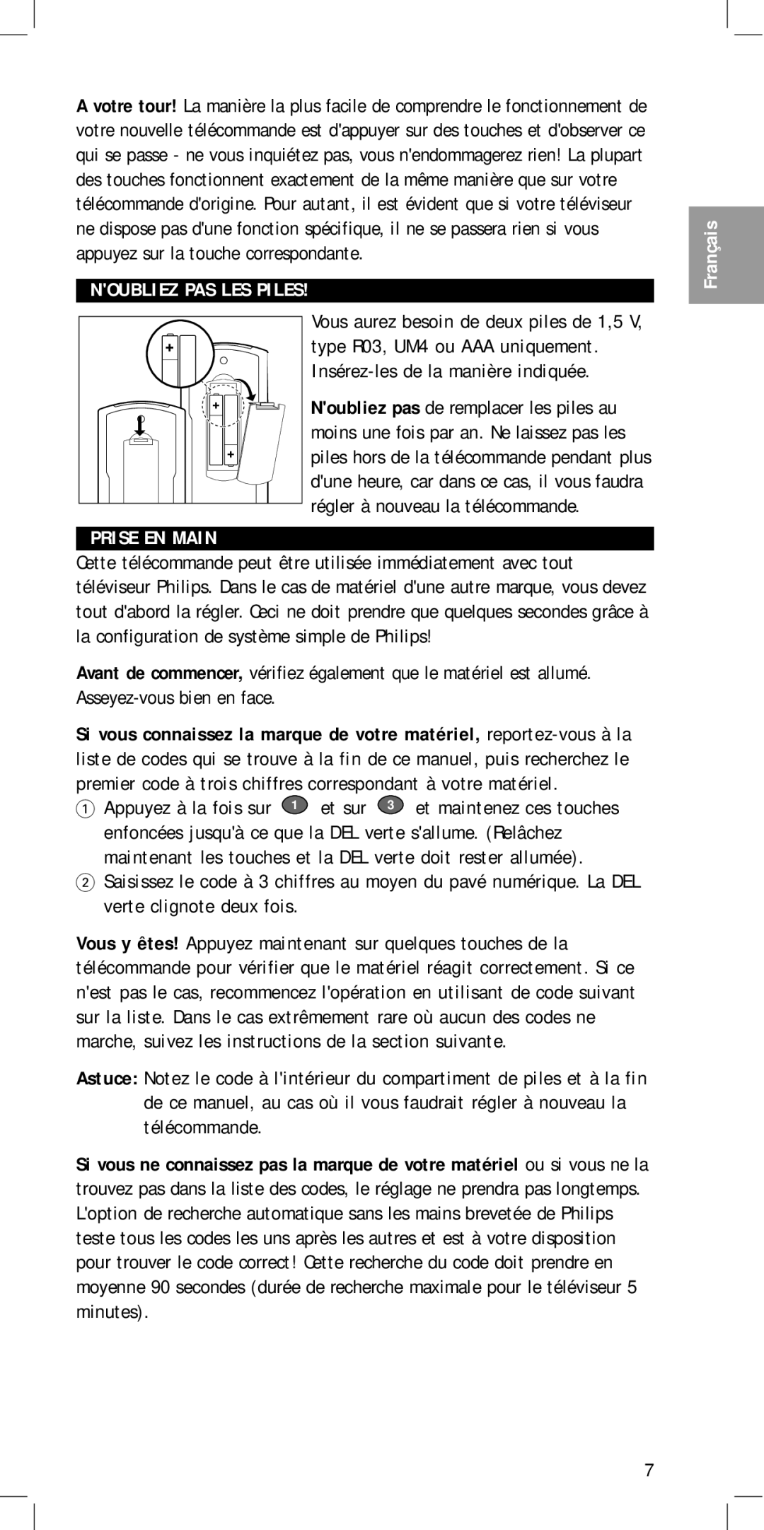 Philips SBC RU410 manual Prise EN Main 