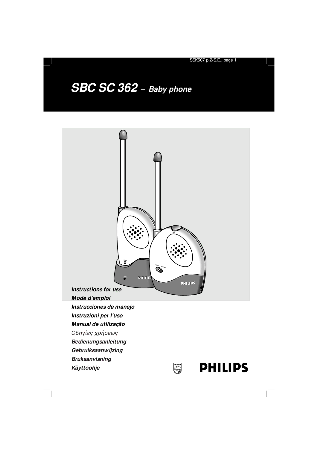 Philips manual SBC SC 362 Baby phone 