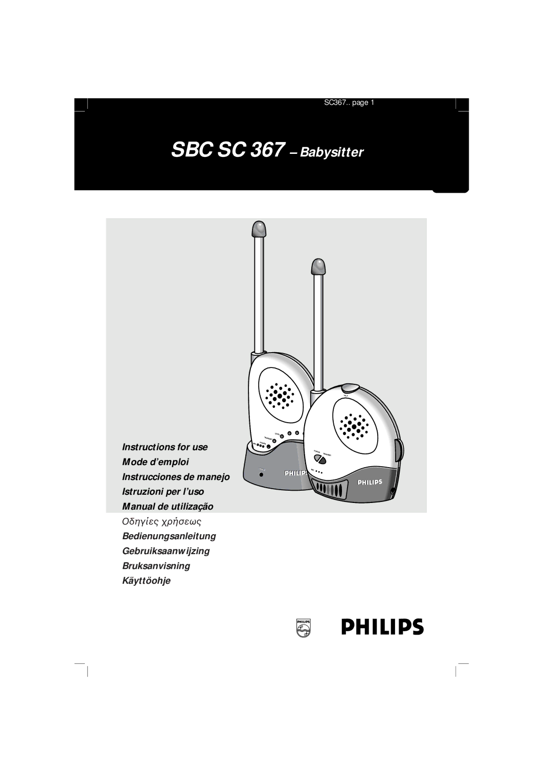 Philips manual SBC SC 367 Babysitter 