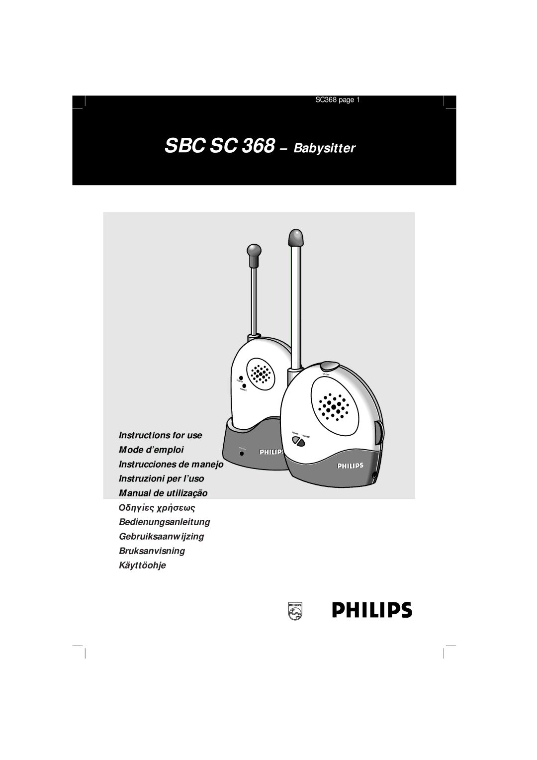 Philips manual SBC SC 368 Babysitter 