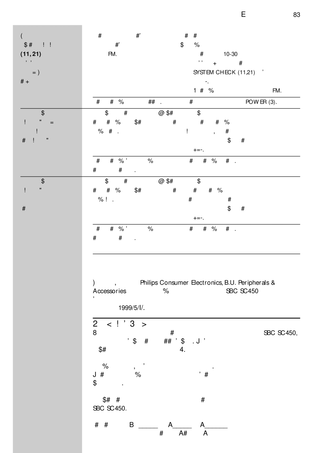 Philips SBC SC450 manual E83 