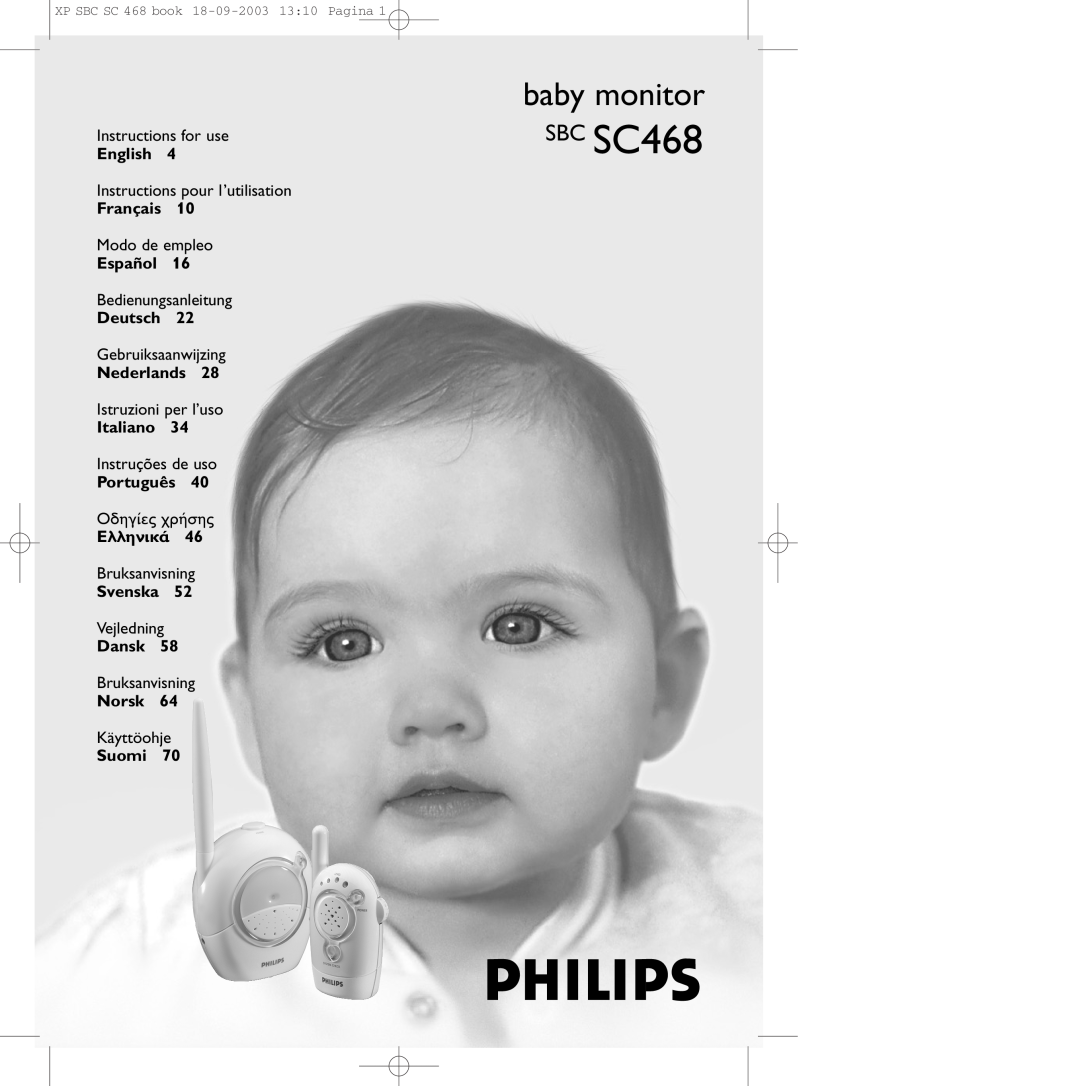 Philips SBC SC468 manual English, Français, Español, Deutsch, Nederlands, Italiano, Português, Svenska, Dansk, Norsk 