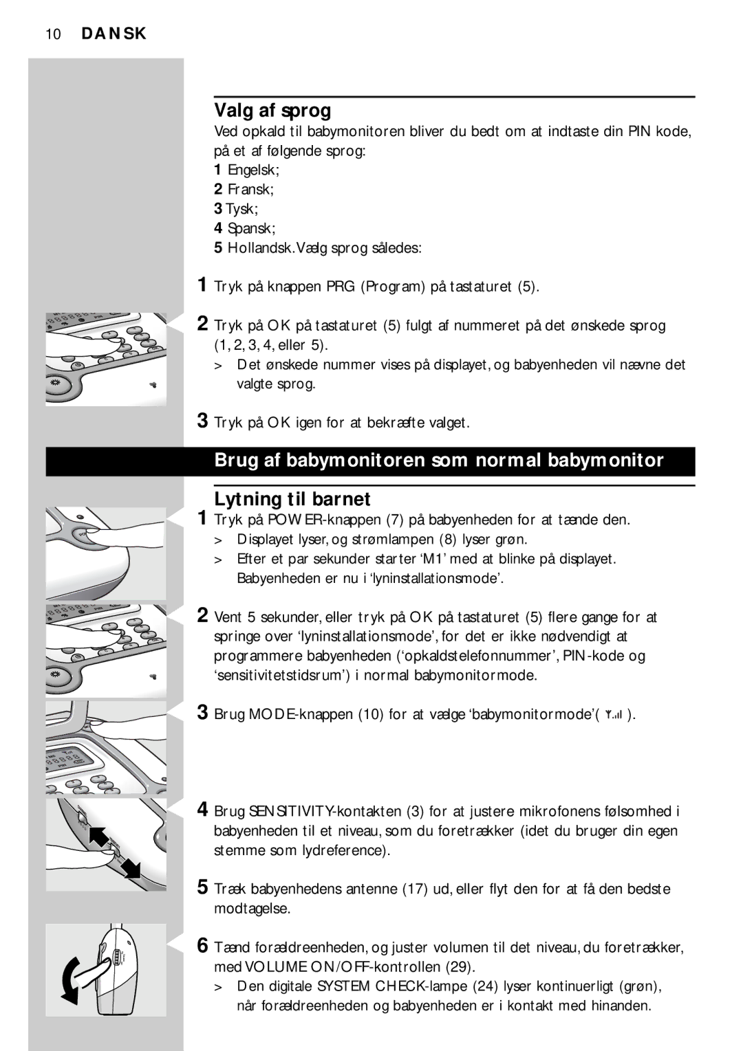 Philips SBC SC469 manual Dansk 