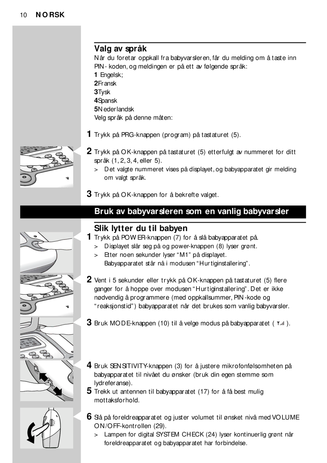 Philips SBC SC469 manual Norsk 