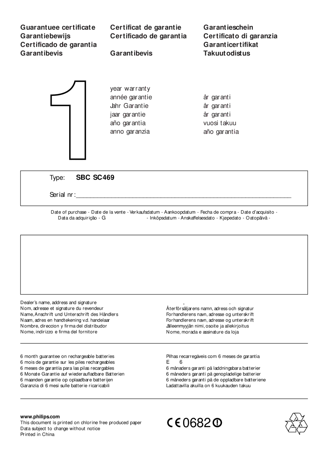 Philips SBC SC469 manual 0682 