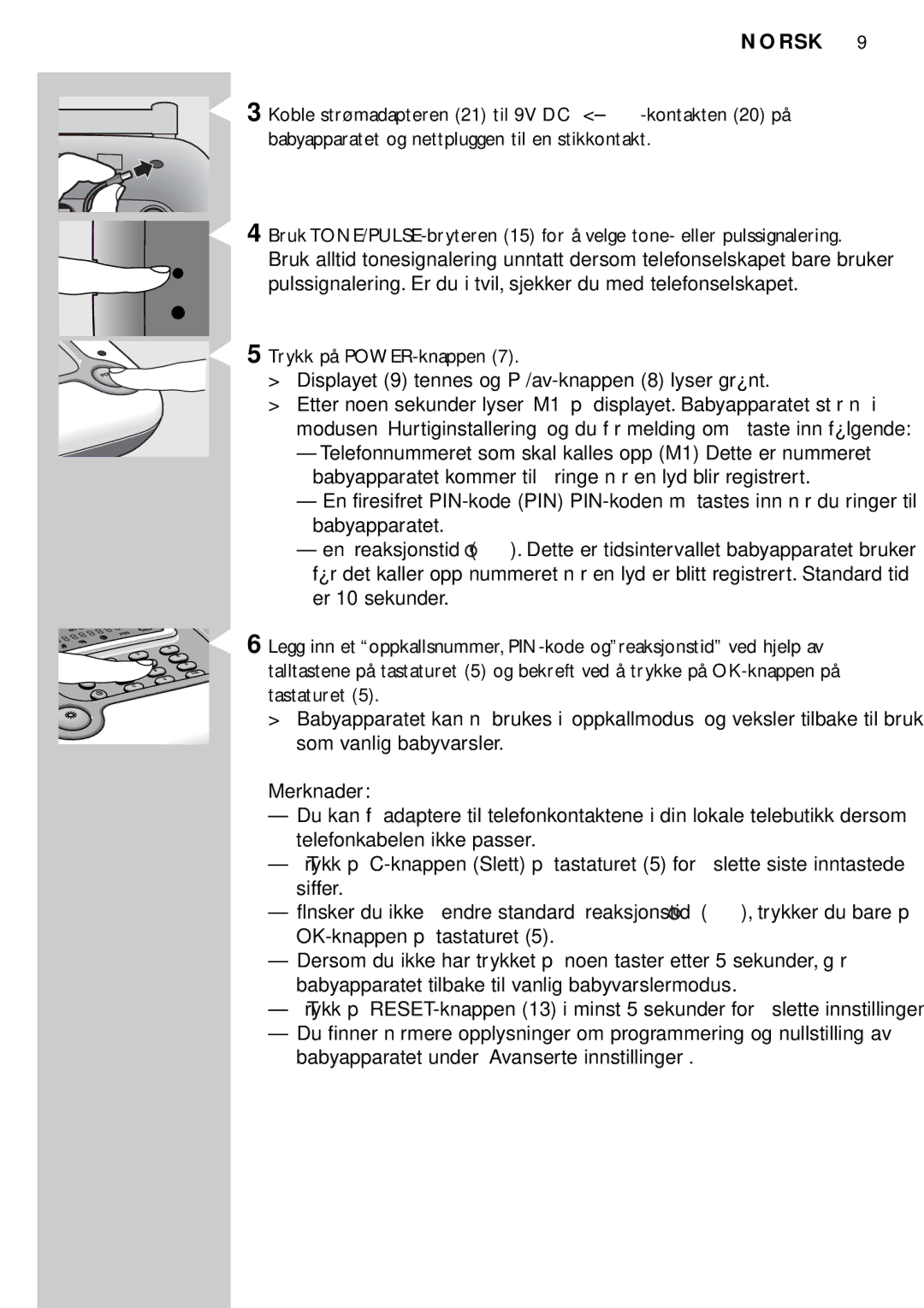 Philips SBC SC469 manual Norsk 