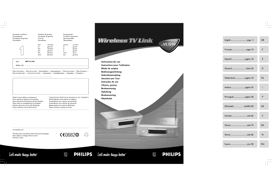 Philips SBCVL1200 manual 0682 