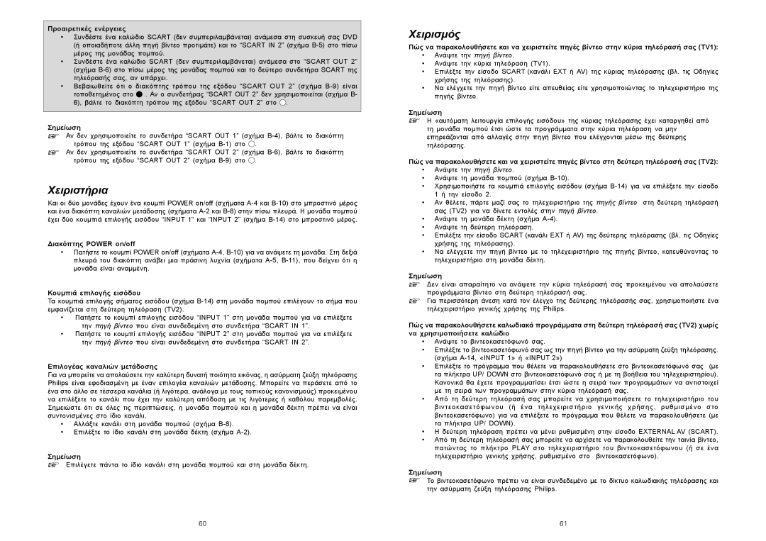 Philips SBCVL1200 manual Χειριστήρια, Χειρισμός 