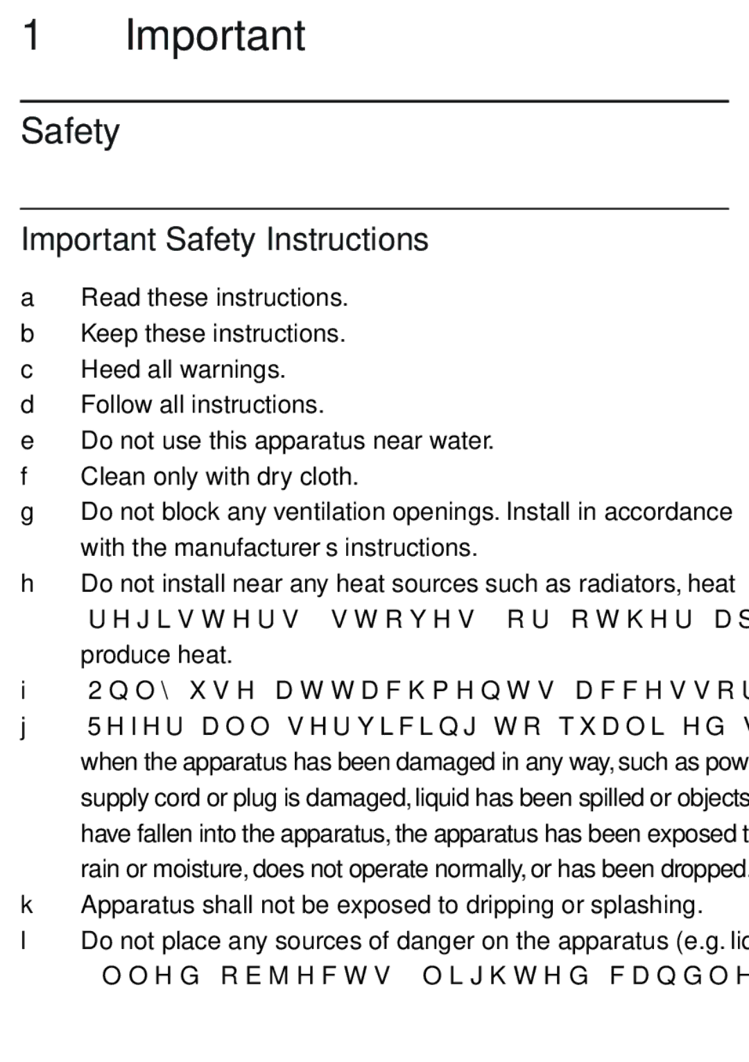 Philips SBT30 user manual Important Safety Instructions 