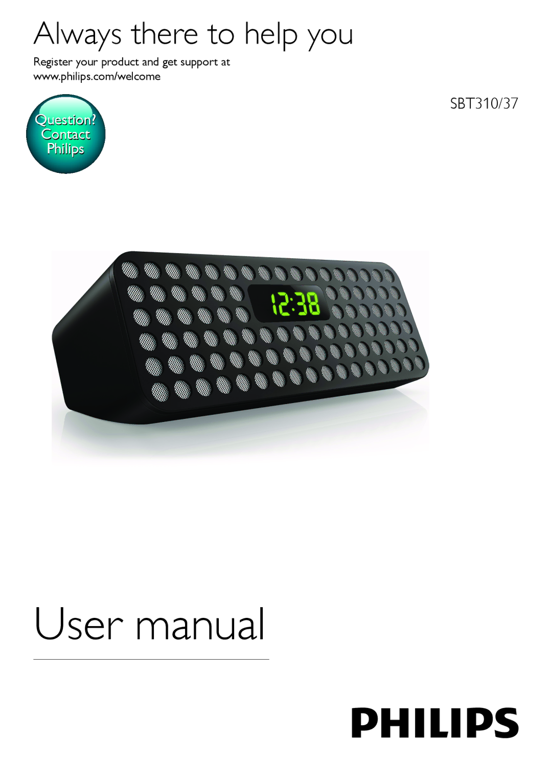 Philips SBT310/37, SBT37 user manual Always there to help you, Register your product and get support at 