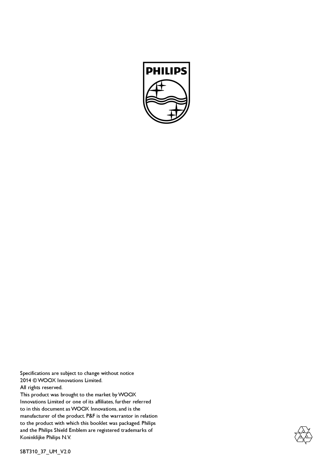 Philips SBT37, SBT310/37 user manual 