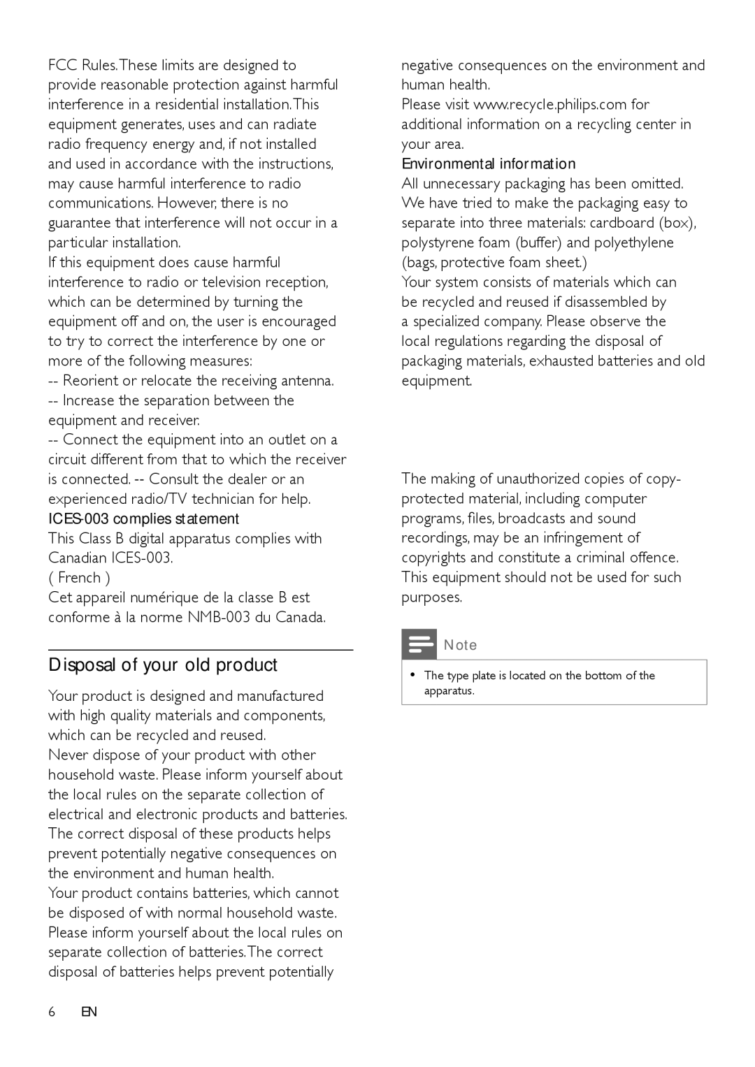 Philips SBT37, SBT310/37 user manual Disposal of your old product, Reorient or relocate the receiving antenna 