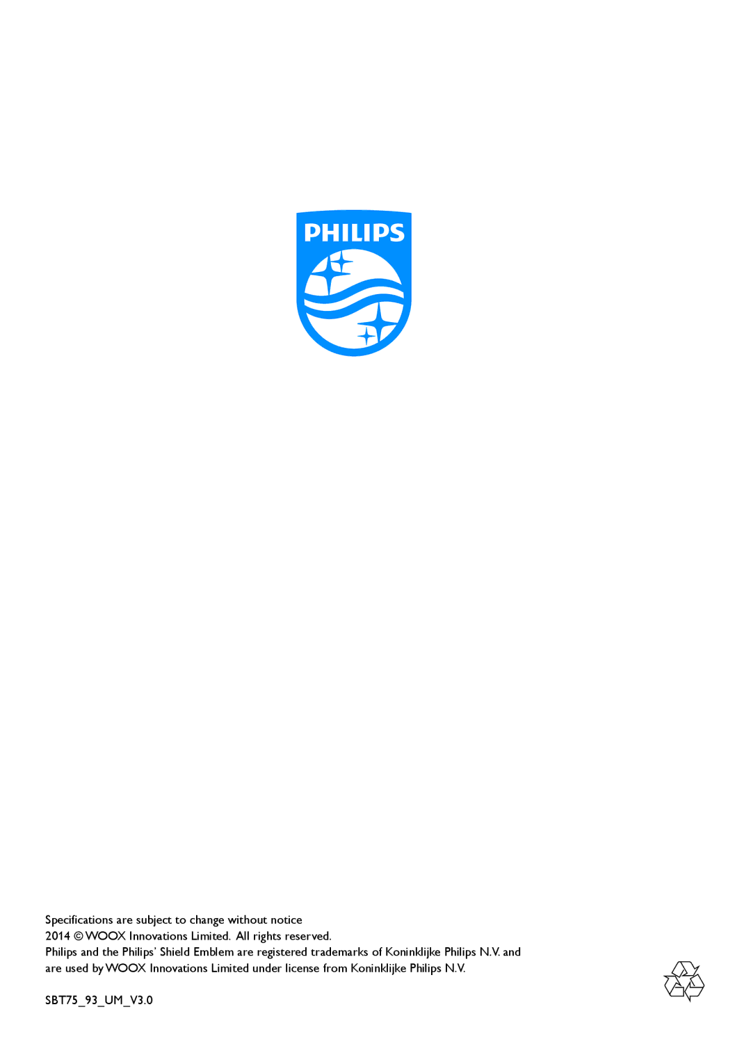 Philips SBT75WHi/93 user manual SBT7593UMV3.0 