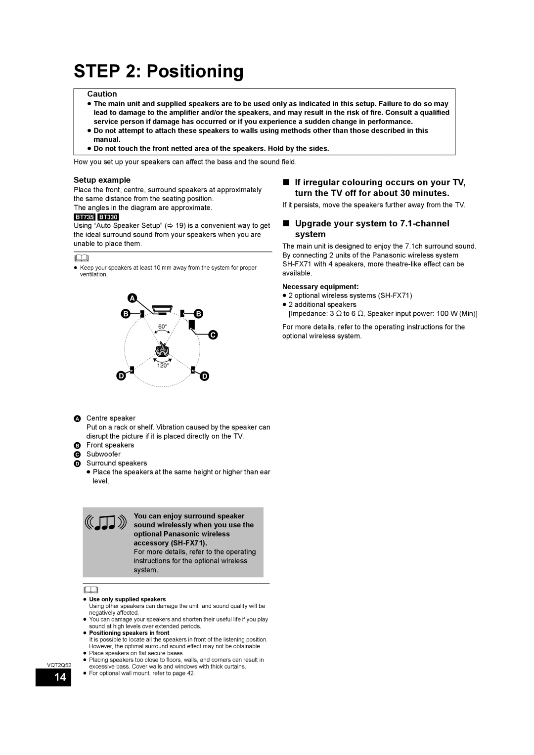 Philips SC-BT735 Positioning, Upgrade your system to 7.1-channel system, Setup example, Necessary equipment 