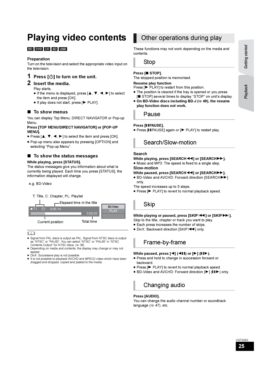 Philips SC-BT735 operating instructions Playing video contents 