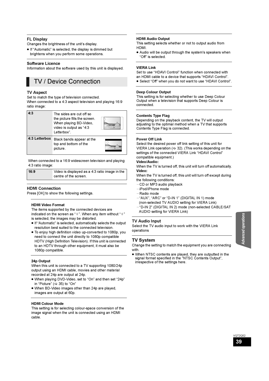 Philips SC-BT735 operating instructions TV / Device Connection, TV System 