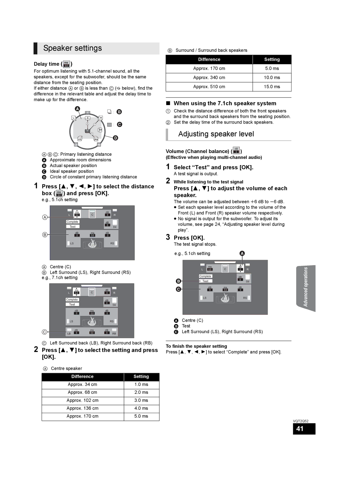 Philips SC-BT735 operating instructions Speaker settings, Adjusting speaker level 