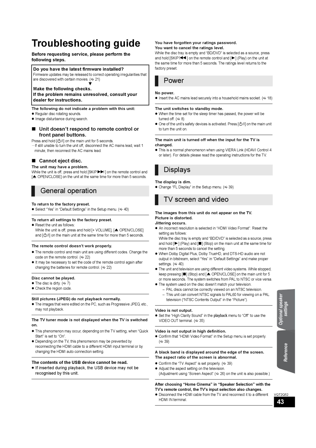 Philips SC-BT735 operating instructions Cannot eject disc, Contents of the USB device cannot be read 