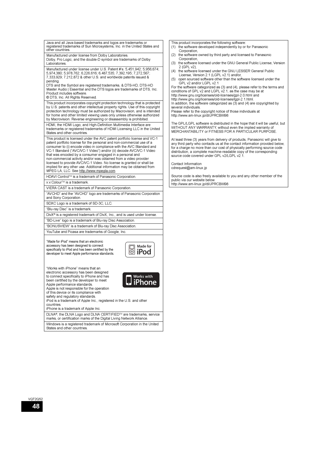 Philips SC-BT735 operating instructions VQT2Q52 