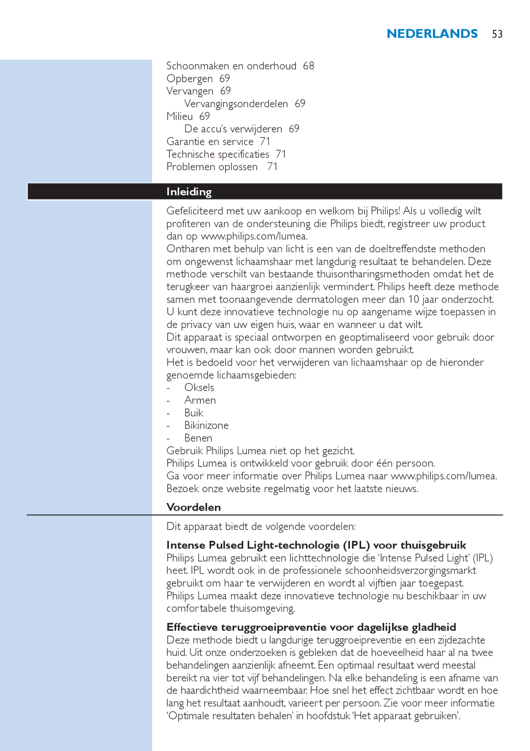 Philips SC2001/01 manual Inleiding, Voordelen, Dit apparaat biedt de volgende voordelen 