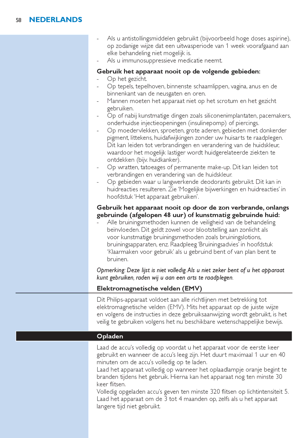 Philips SC2001/01 manual Elektromagnetische velden EMV, Opladen 