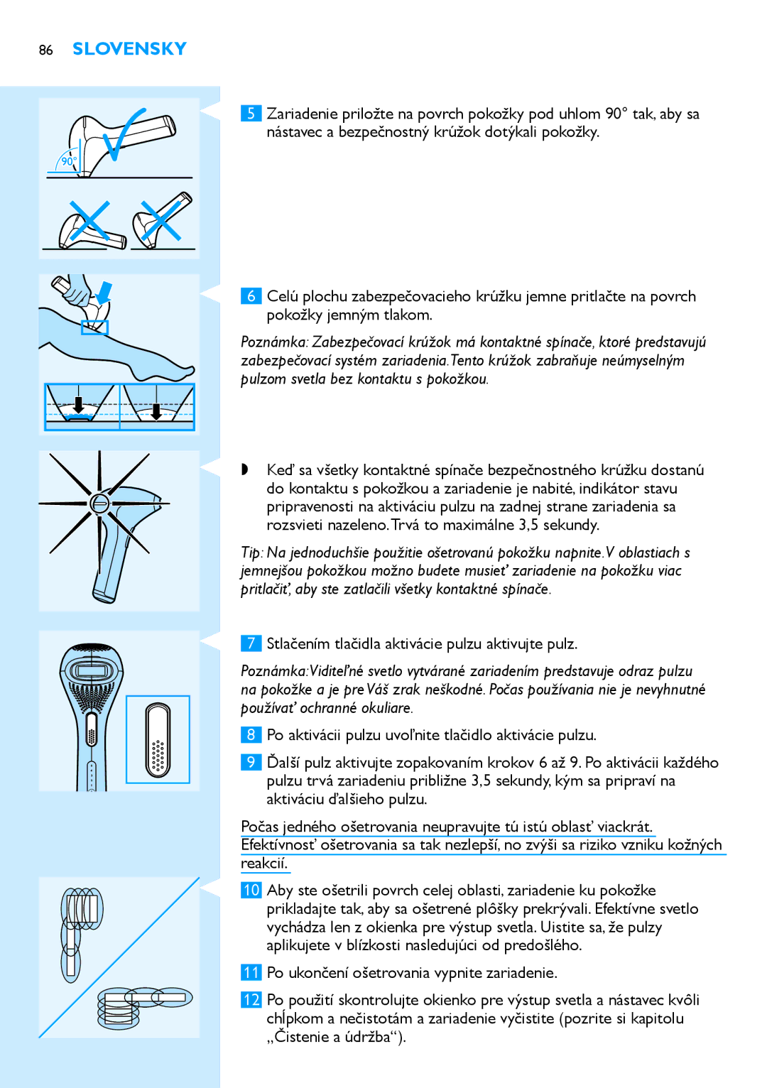 Philips SC2001/01 user manual Stlačením tlačidla aktivácie pulzu aktivujte pulz 