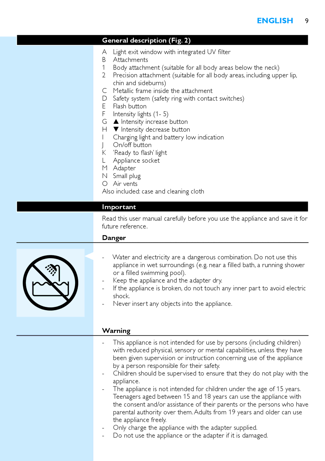 Philips SC2003 user manual General description 