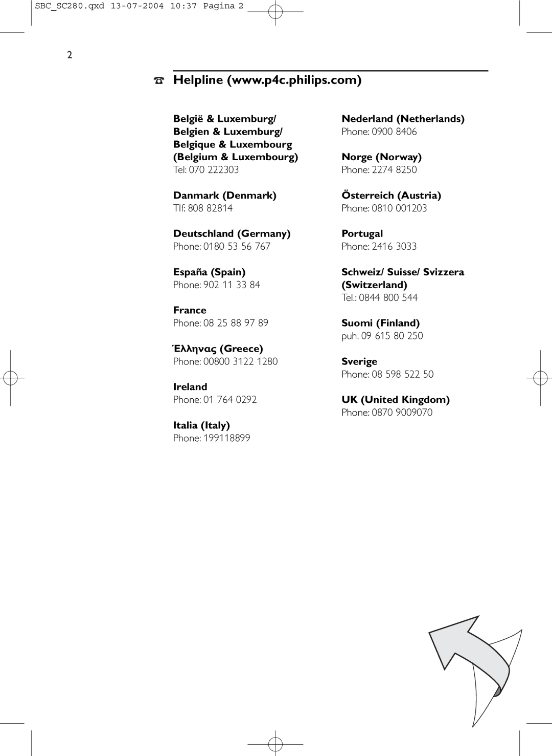 Philips SC280SBC manual SBCSC280.qxd 13-07-2004 1037 Pagina 