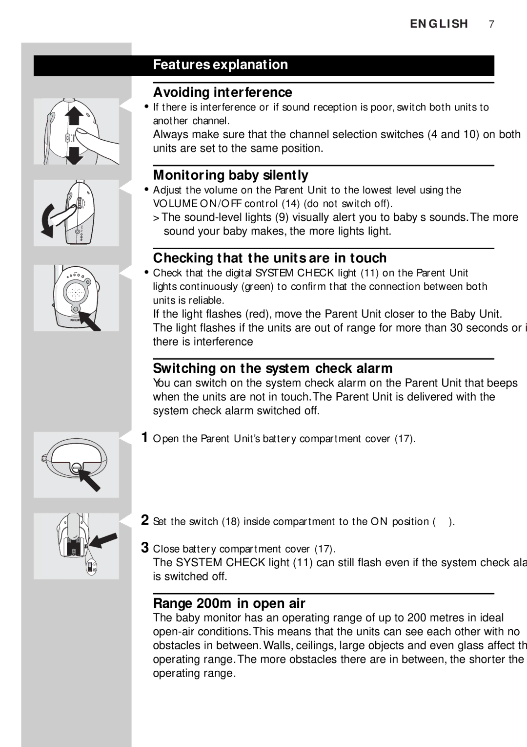 Philips SC464SBC manual Features explanation 