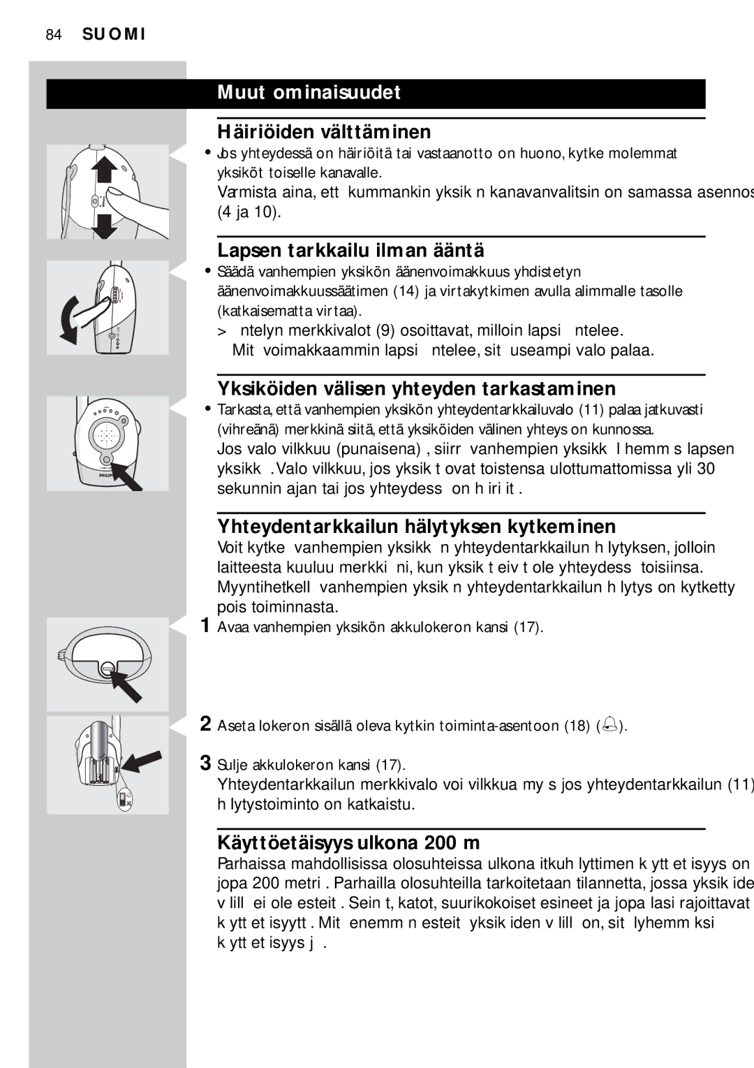 Philips SC464SBC manual Muut ominaisuudet 