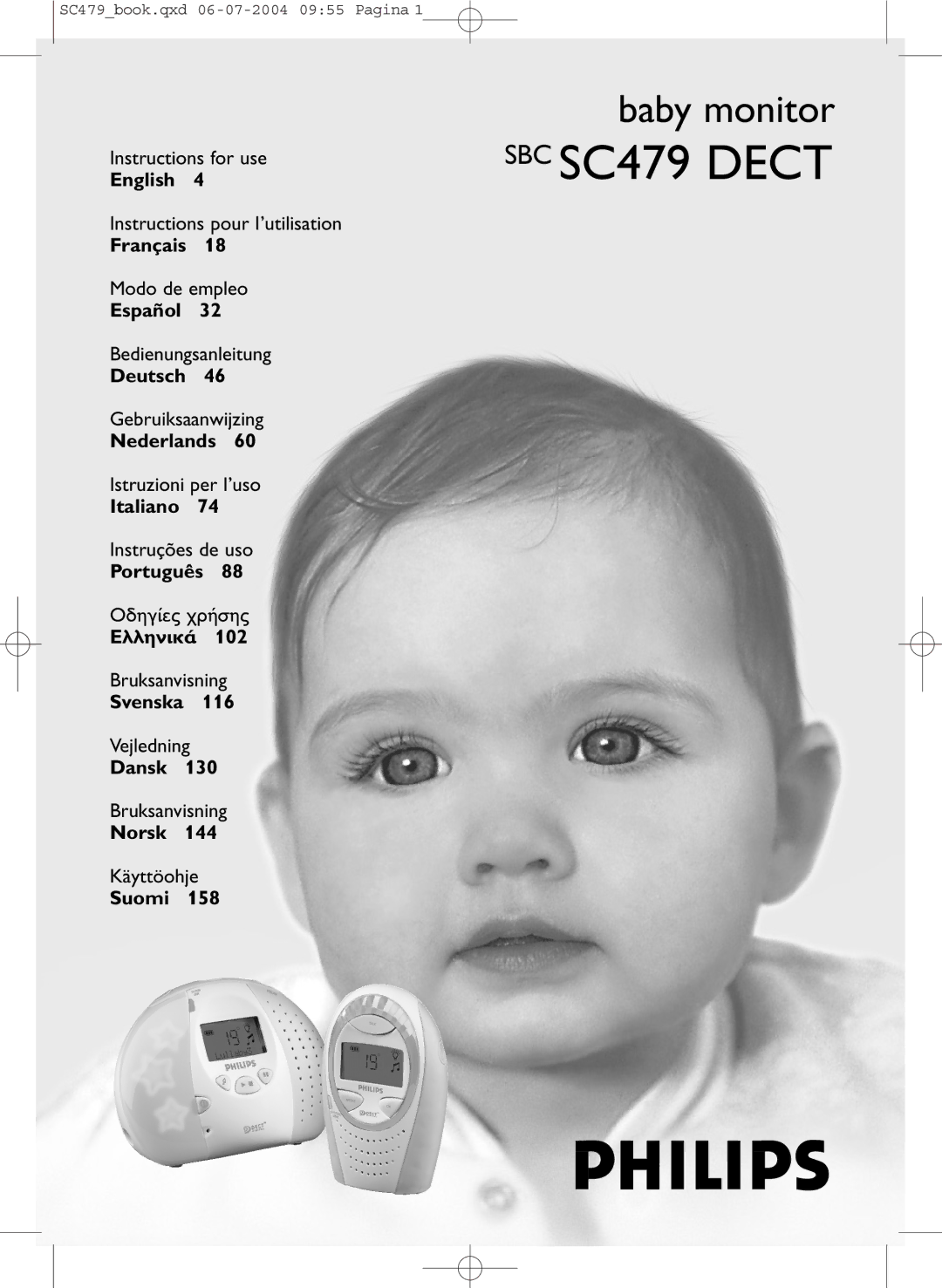 Philips SC479 DECT manual English, Français, Español, Deutsch, Nederlands, Italiano, Português 102, Svenska, Dansk, Norsk 