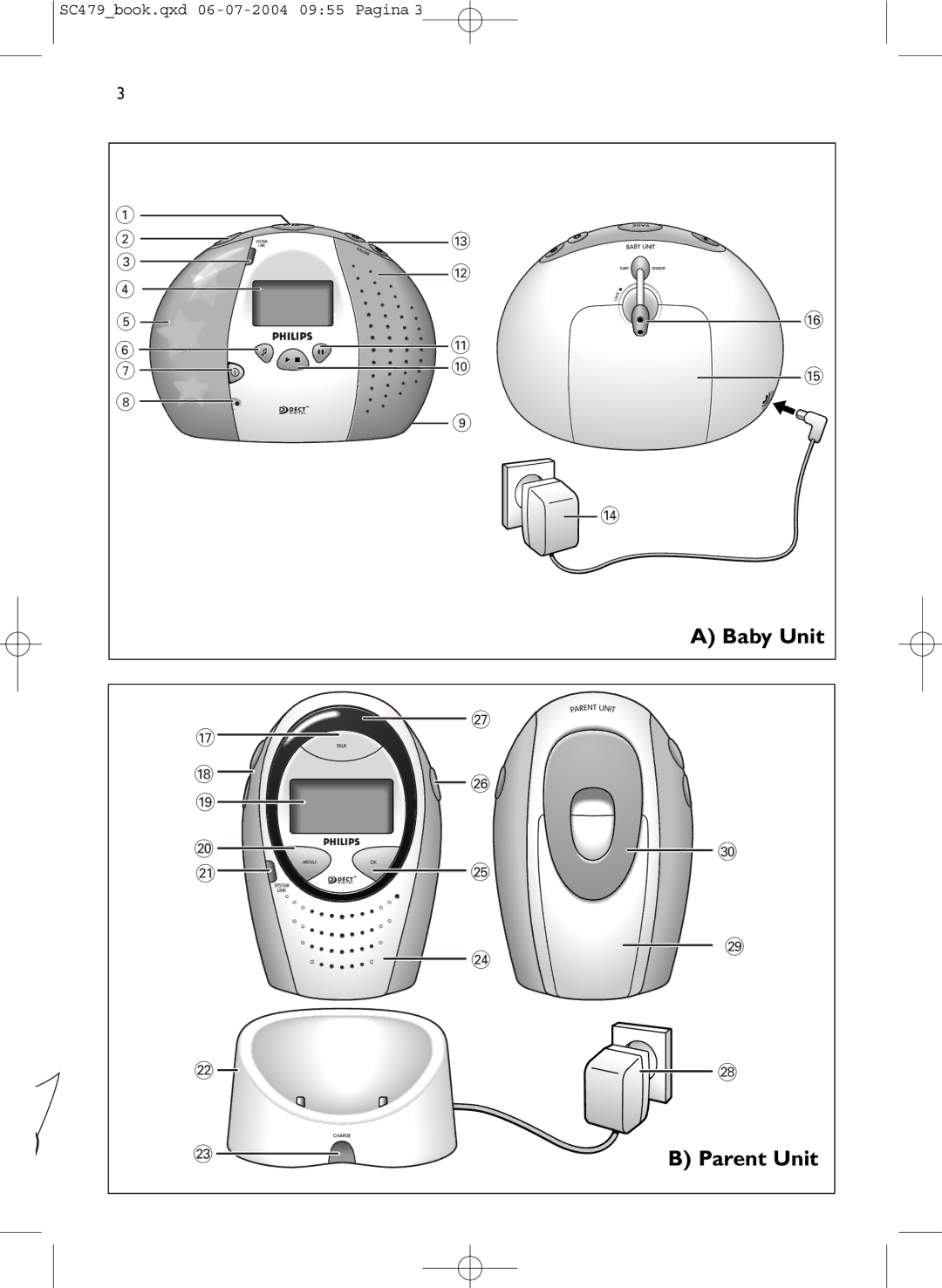 Philips SC479 DECT manual Baby Unit 