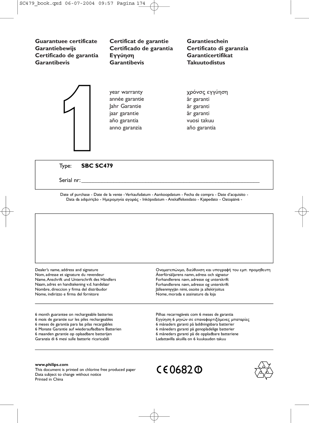 Philips SC479 manual 0682 