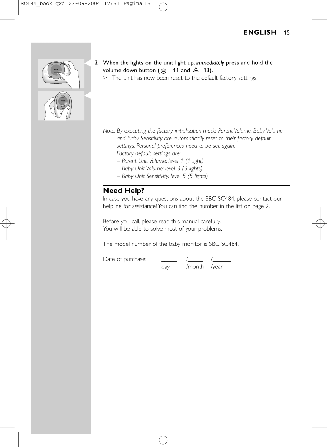 Philips SBC SC484, SC484 DECTSBC manual Need Help? 