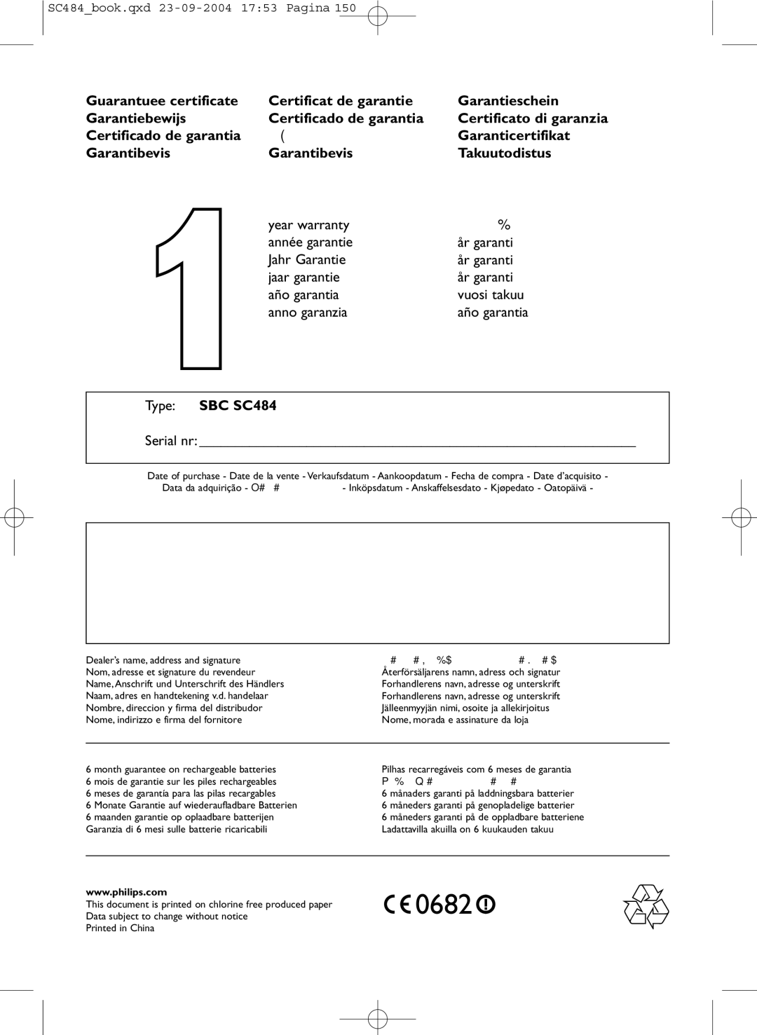 Philips SC484 manual 0682 